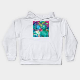 double dolphin dauphin Kids Hoodie